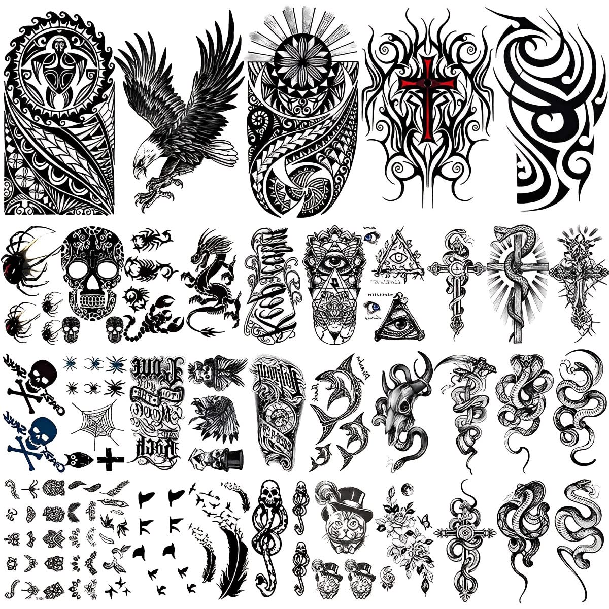 MAYCREATE 35 Sheets Temporary Tattoo Sticker For Men Black Tatto Sticker Beast on Arm Waterproof Large Tattoo Stickers Assorted Tatto Sticker MAYCREATE 35 Sheets Temporary Tattoo Sticker For Men Black Tatto Sticker Beast on Arm Waterproof Large Tattoo Stickers Assorted Tatto Sticker